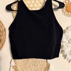 Athleta Black High-Neck Cropped Athletic Tank